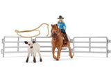 Schleich - Cowgirl Team Roping Fun