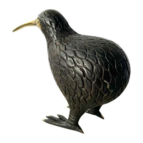 Brass Kiwi Ornament Brown 10cm