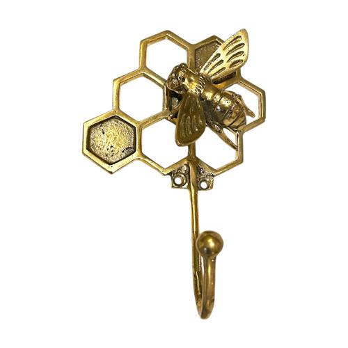 Brass Honeycomb Bee Wall Hook