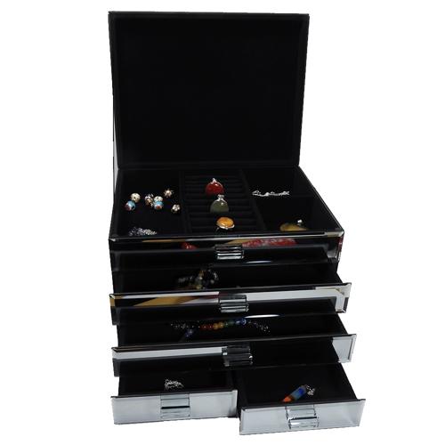 Peony Flowers Extra Large Jewellery Box With 4 Drawers 30cm