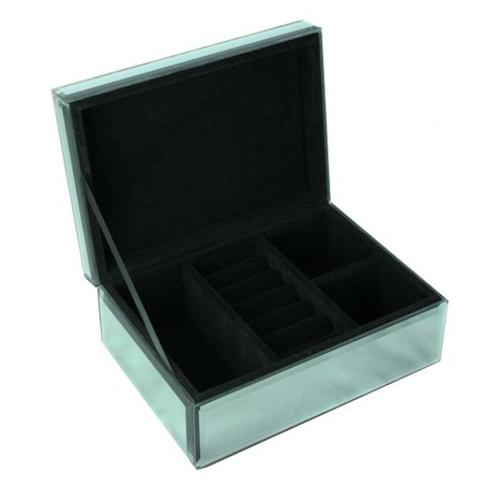 Mystic Jade Glass Mirror Jewellery Box 18cm