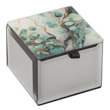 Mystic Jade Glass Mirror Mini Trinket Box 7.5cm