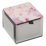 Butterfly Blossom Glass Mirror Mini Trinket Box 7.5cm