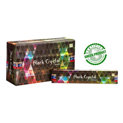 Satya Black Crystal Incense Sticks 15g Pack of 12