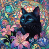 Black Cat Ceramic Coasters With Cork Back Set of 4