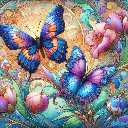 Butterfly And Dragonfly Ceramic Coasters Set of 4