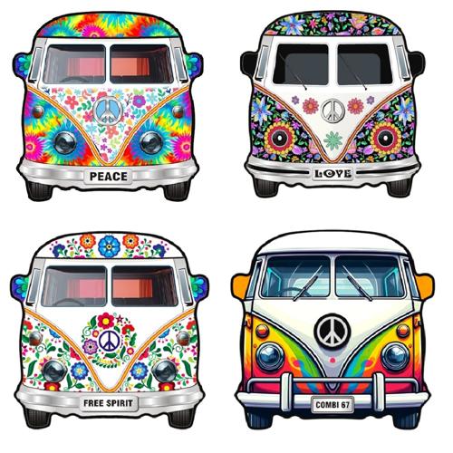 Kombi Van Ceramic Coasters With Cork Back Set of 4