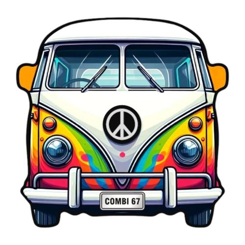 Kombi Van Ceramic Coasters With Cork Back Set of 4