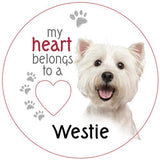 Westie Heart MDF Magnet 7cm