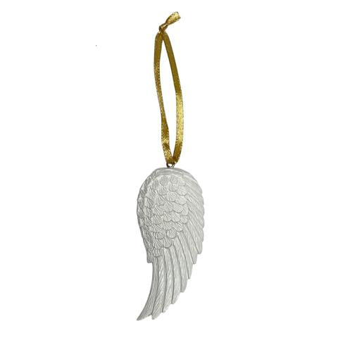 White Resin Angel Wing Hanging Decoration 7cm