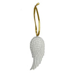 White Resin Angel Wing Hanging Decoration 7cm