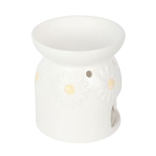 White Daisy Chain Ceramic Oil Burner 12.5cm