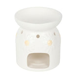 White Daisy Chain Ceramic Oil Burner 12.5cm