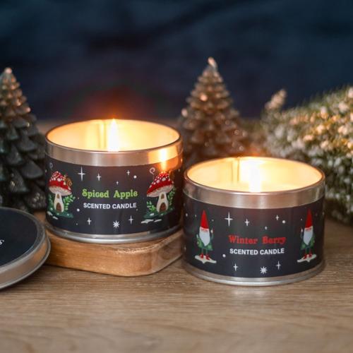 Gnome Sweet Gnome Scented Tin Candles Set of 2
