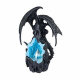 Black Dragon LED Crystal Figurine With Blue Gems 25cm