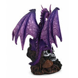 Purple Dragon Skull Polyresin Figurine 21cm