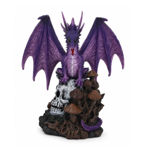Purple Dragon Skull Polyresin Figurine 21cm
