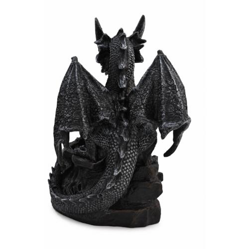 Black Coiled Dragon Backflow Incense Burner 17.5cm
