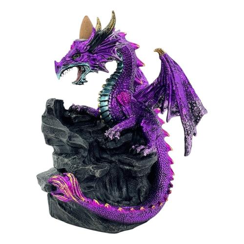Purple Coiled Dragon Backflow Incense Burner 17.5cm