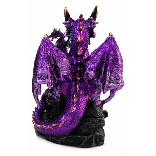 Purple Coiled Dragon Backflow Incense Burner 17.5cm