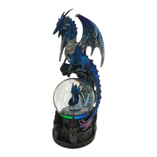 Blue Dragon Water Globe Polyresin Figurine 20.5cm