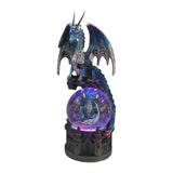 Blue Dragon Water Globe Polyresin Figurine 20.5cm