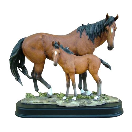 Light Brown Horse And Foal Figurine 29cm