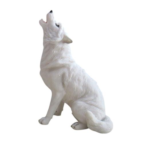 Howling Wolf Polyresin Figurine 20cm