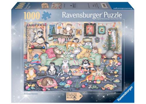 Ravensburger Crazy Cats Christmas Crackers Puzzle 1000 Piece