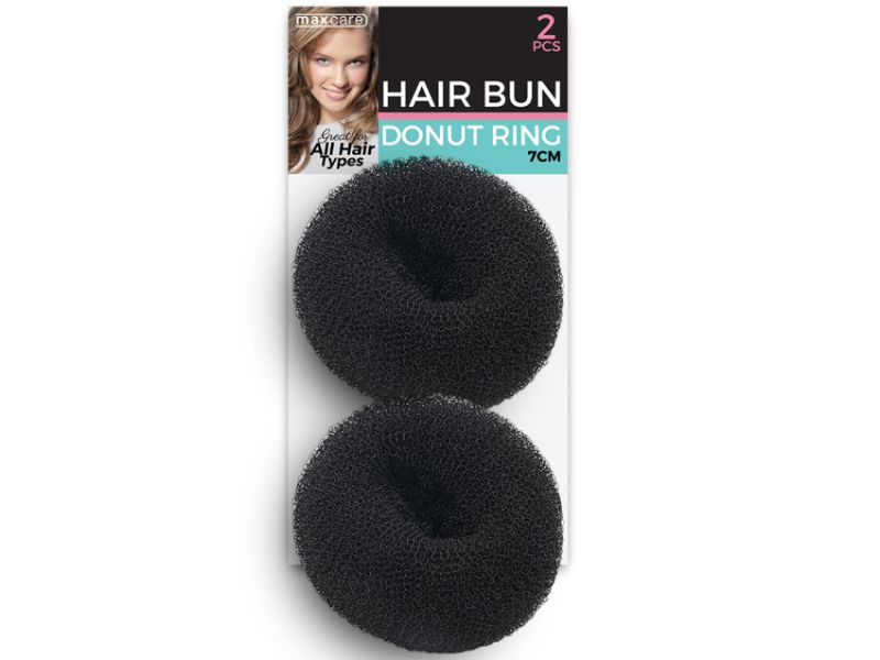 Hair Bun Donut Ring - MC Black 7cm x 2's (48 Packs)