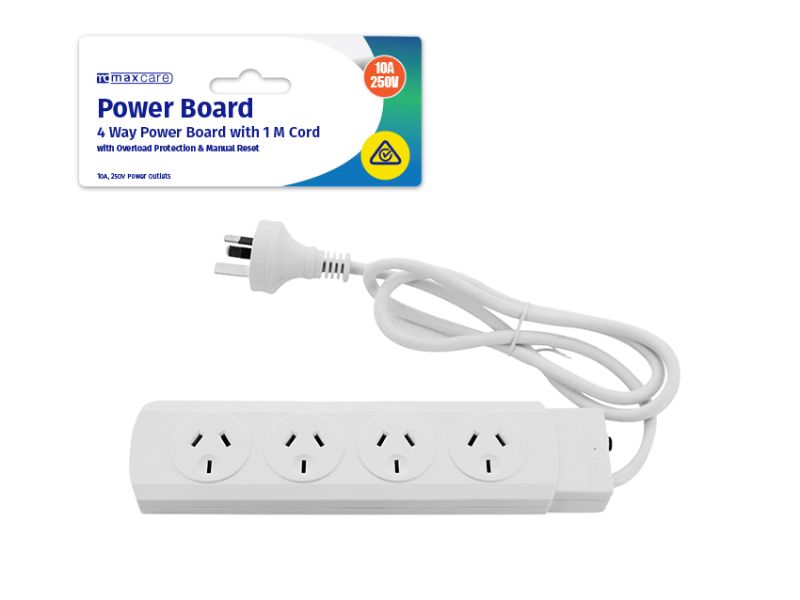 4 Way Power Board with 1m Cord (Set of 12)