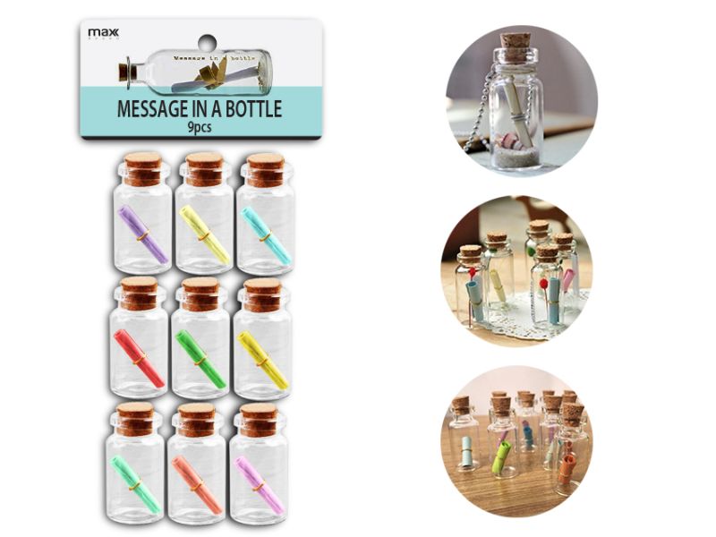 Mini Message Glass Bottle - MAX Brand 2.2 x 4cm (24 Packs)