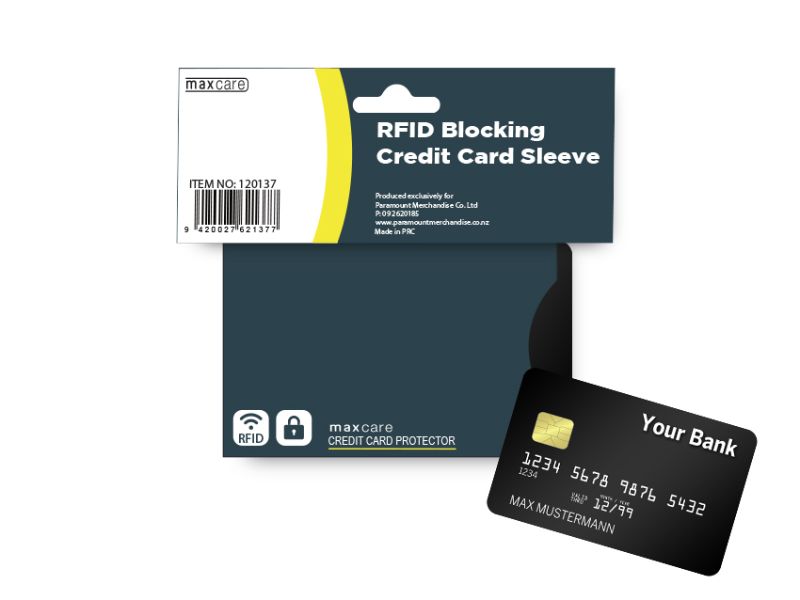 RFID Blocking Credit Card Sleeves - Maxcare (72pcs)