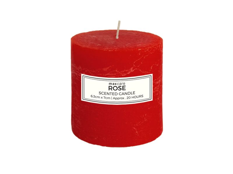 Scented Candles - Rustic Rose 6.3 x 7cm Red (Set of 48)