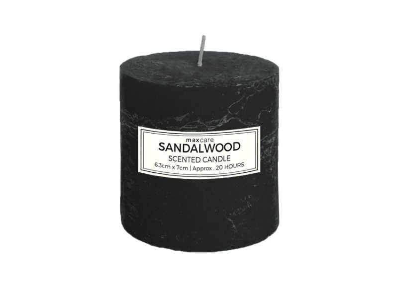 Scented Candles - Rustic Sandalwood 6.3 x 7cm Black (Set of 48)