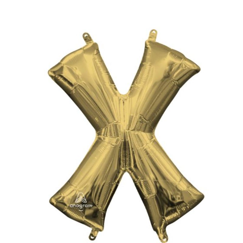 Elegant 40cm letter X balloon in white gold, perfect for celebrations and versatile decorating.