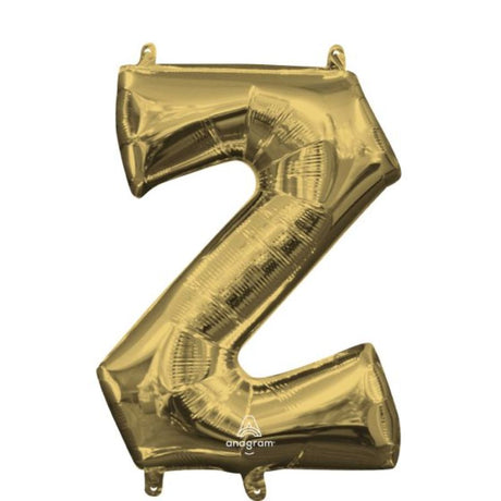 Elegant 40cm white gold Letter Z foil balloon, perfect for celebrations, easy to inflate, and self-sealing design.