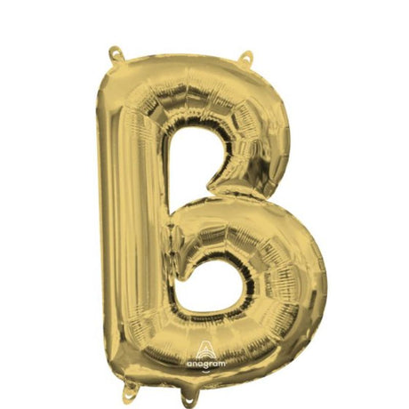 40cm Letter B balloon in white gold, perfect for elegant celebrations and events, self-sealing and air fill only.
