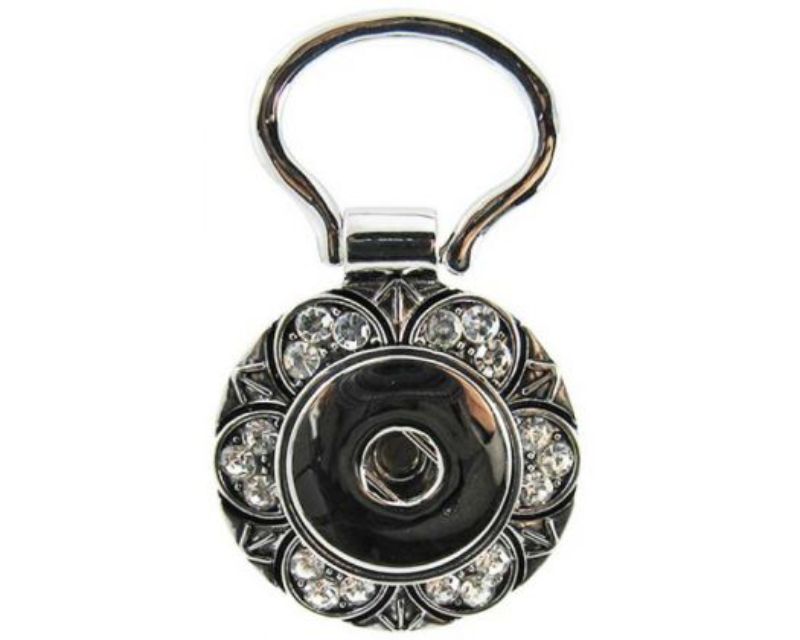 Stylish Snaps REDFOX Key Ring featuring a lotus design and sparkling diamantes for elegant key organization.