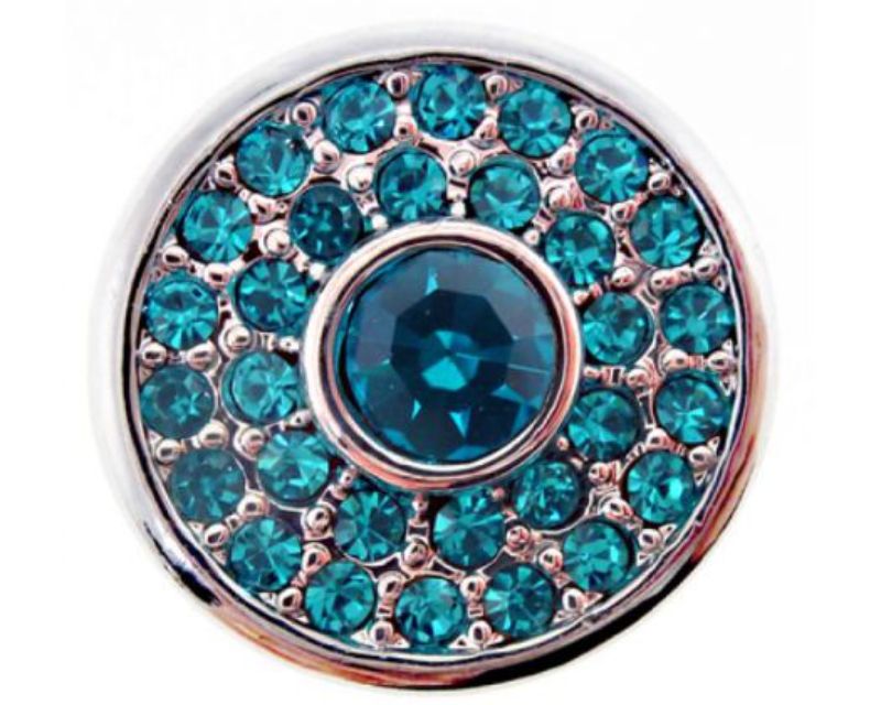 Teal Diam Circle snap by REDFOX, a vibrant accessory for versatile, stylish looks and easy personalization.