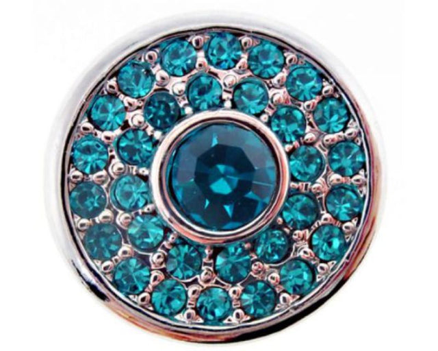 Teal Diam Circle snap by REDFOX, a vibrant accessory for versatile, stylish looks and easy personalization.