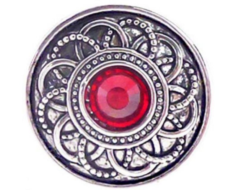 Ant-shaped silver snaps with red diamantes, perfect for customizing jewelry and adding a touch of sparkle.