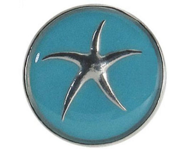 Vibrant teal accessory featuring a starfish design, perfect for summer activities and everyday fashion.