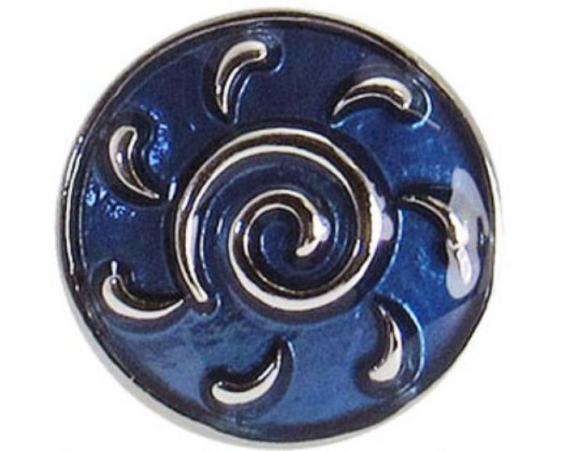 Colorful Catherine Wheel design in blue, perfect for accessorizing with versatility and style.