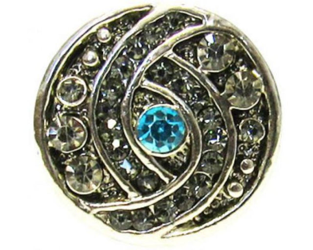 Stunning blue diamante twirl snap, perfect for elevating your style with sparkle and elegance.