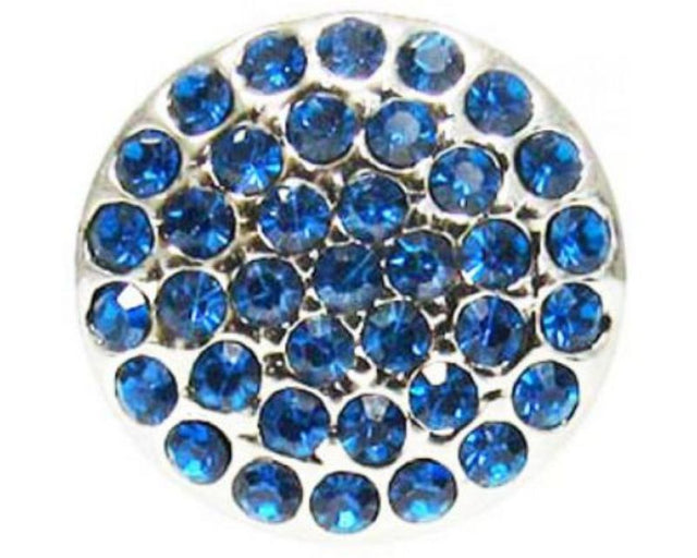 Capri Blue Crystal snap featuring a vibrant hue, perfect for customizing jewelry and enhancing personal style.