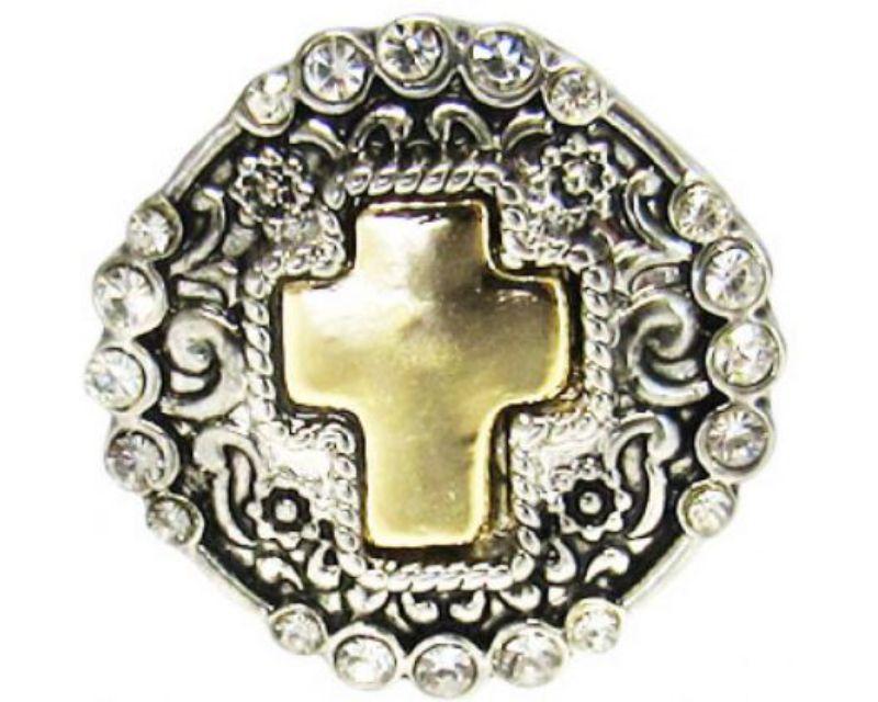Elegant gold cross snap charm, perfect for personalized jewelry styles and daily wear.