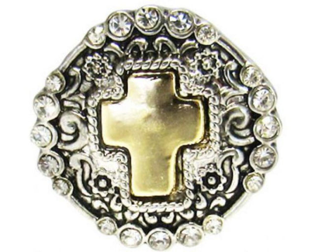 Elegant gold cross snap charm, perfect for personalized jewelry styles and daily wear.