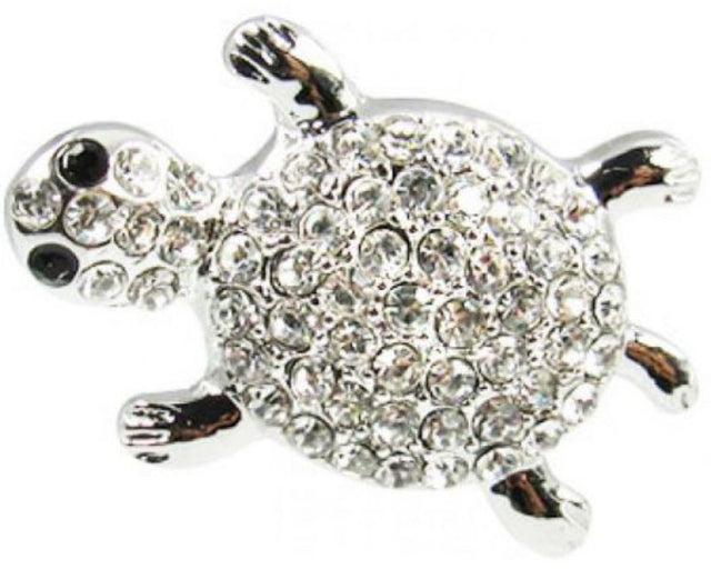 Dazzling Snaps REDFOX Diamante Turtle charm, 26mm long, 17mm wide, adorned with sparkling diamante embellishments.