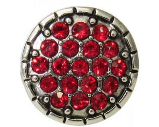 Snaps REDFOX - Red Diamante Shield with luxurious red design and sparkling diamantes, perfect for stylish occasions.